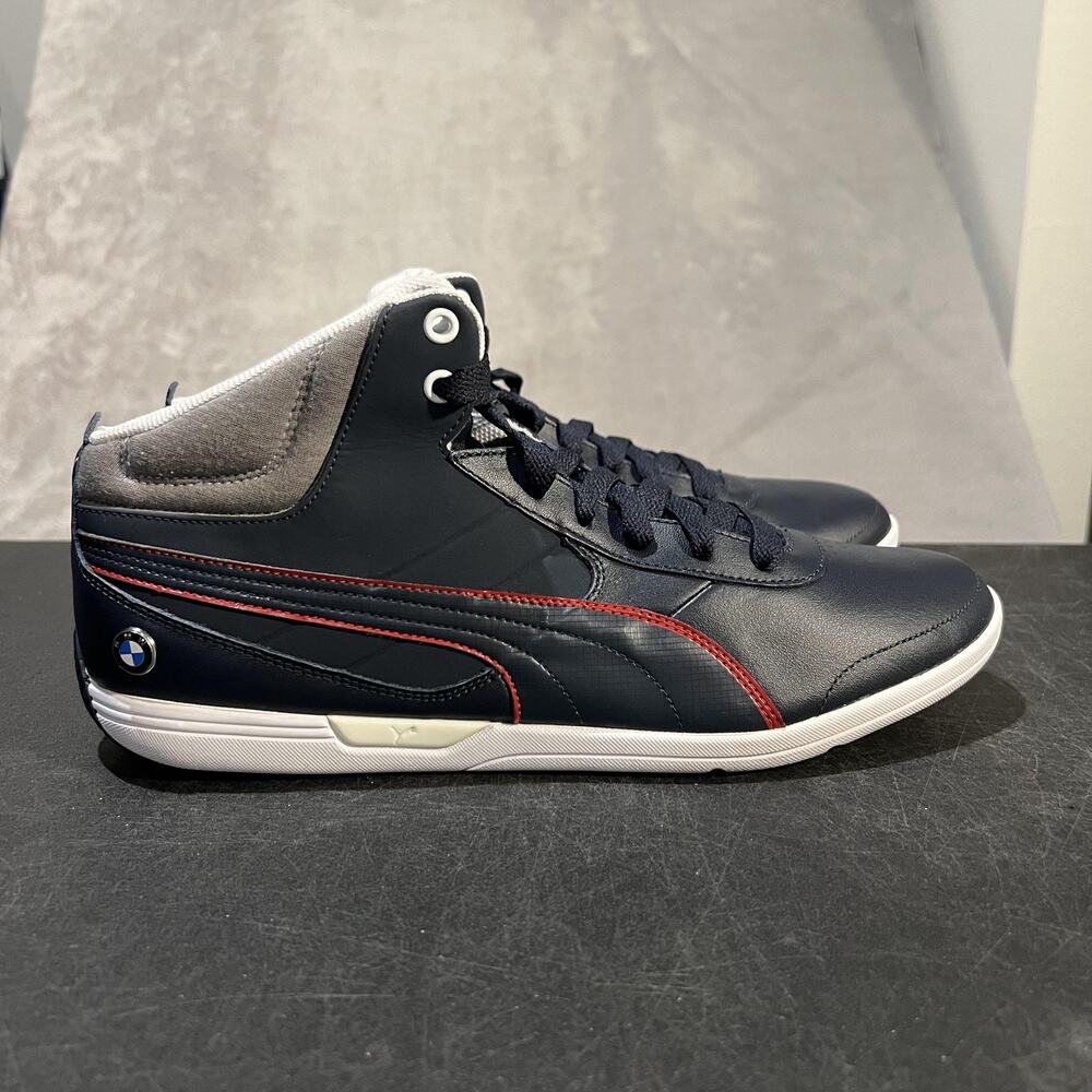 Puma BMW Motorsport x MCH Mid Shoes Mens 12 Navy Red High Top Sneakers